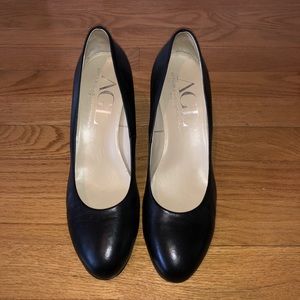 AGL Black Leather Heels